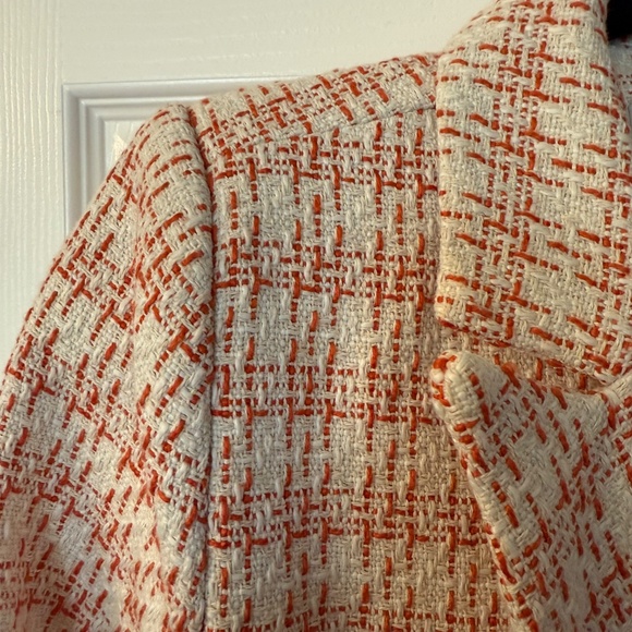 Rachel Zoe Orange & White Tweed Blazer - Picture 4 of 9